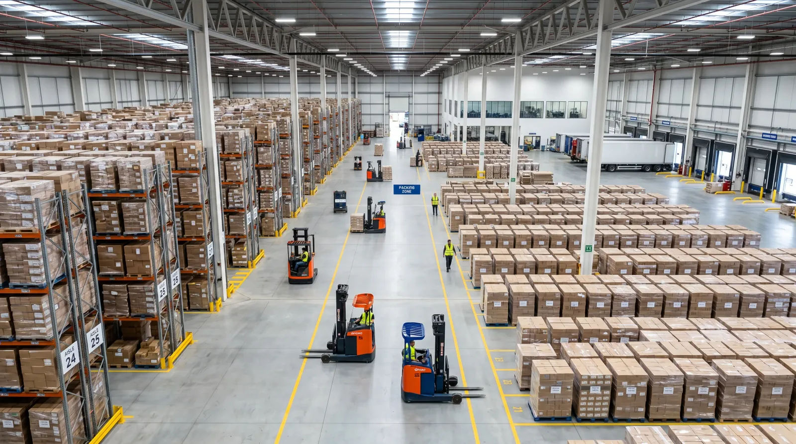 Warehouse designer planning pallet racking layout for a Indianapolis, IN facility